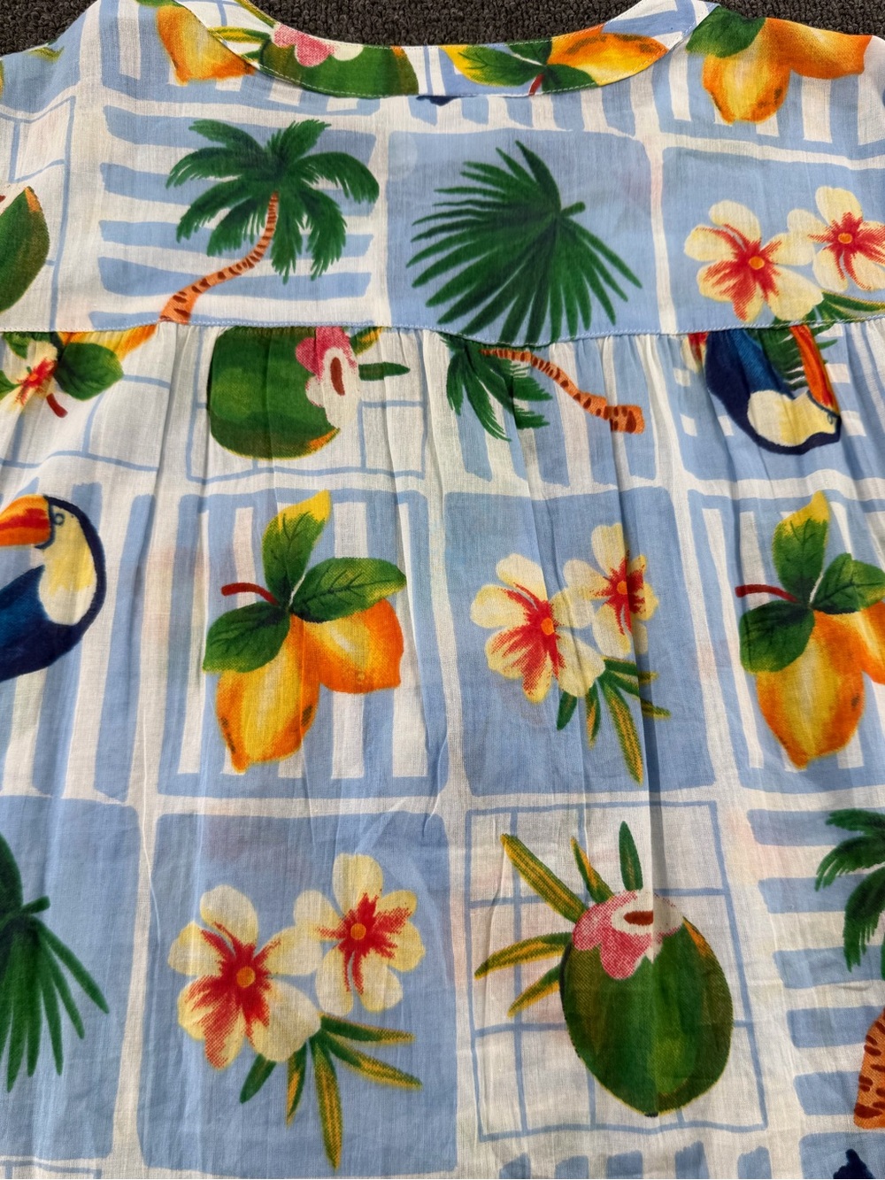 Beach Cover-up True Destinations Resort Wear Tropical Print 100% Cotton Size: M - Picture 9 of 16